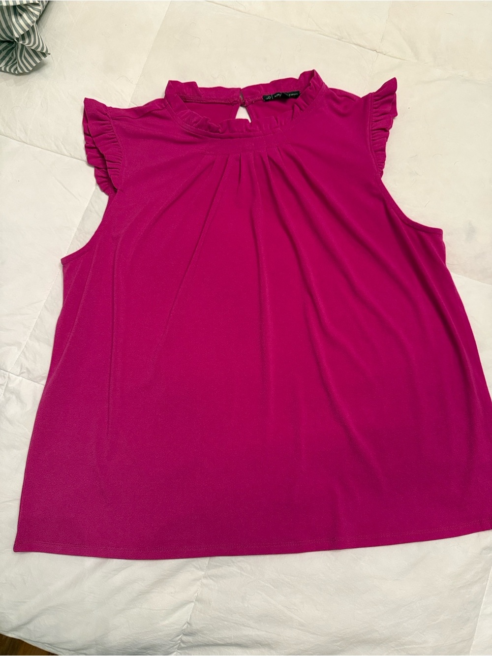 Adrianna Papell Sleeveless Ruffle Neck Top - XL